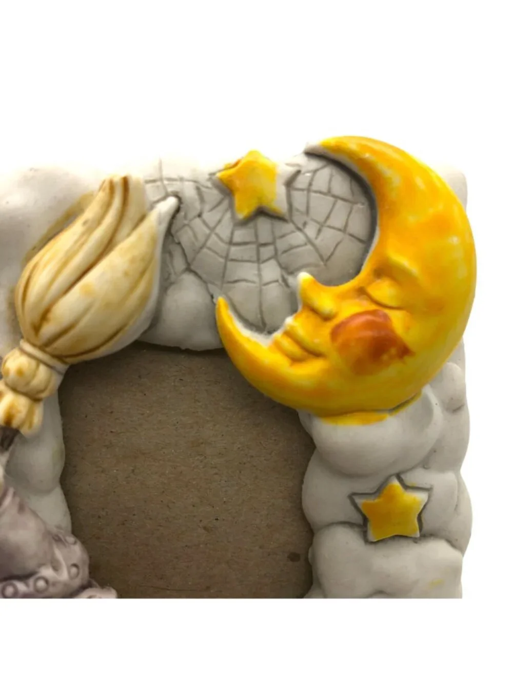 Vtg Sansco 3D Musical Photo Frame Kitty Anthropomorphic Moon Its A Small World
